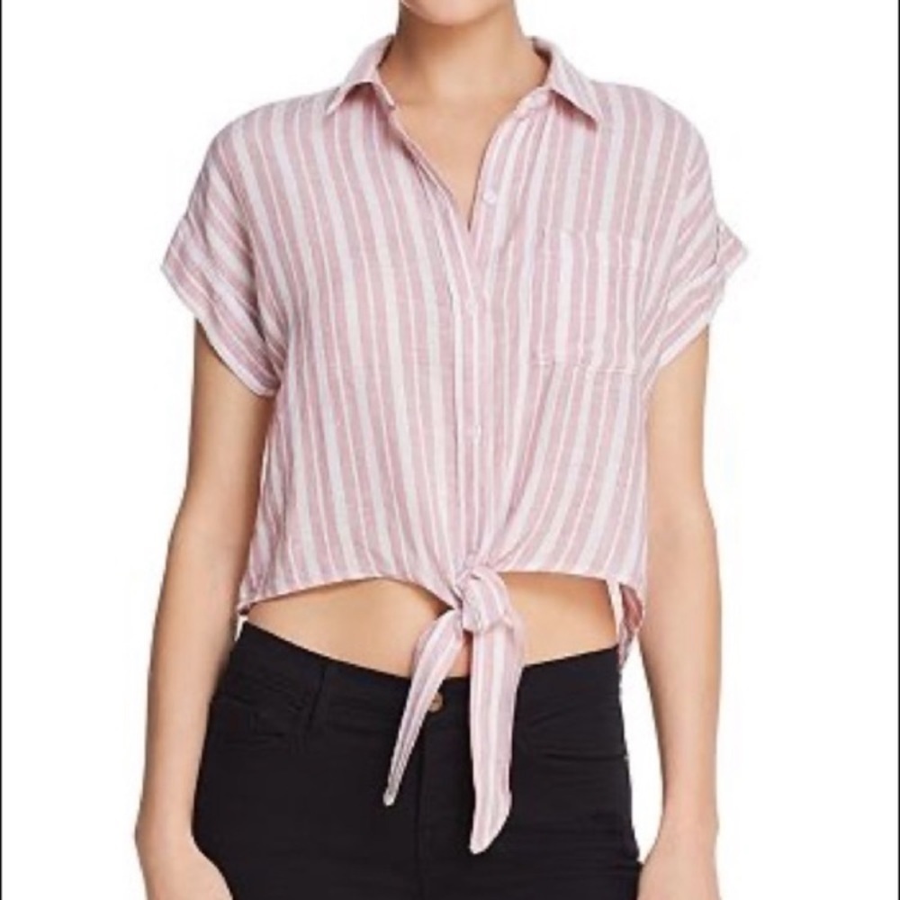 Rails Amelie Button Up in Bordeaux Stripe